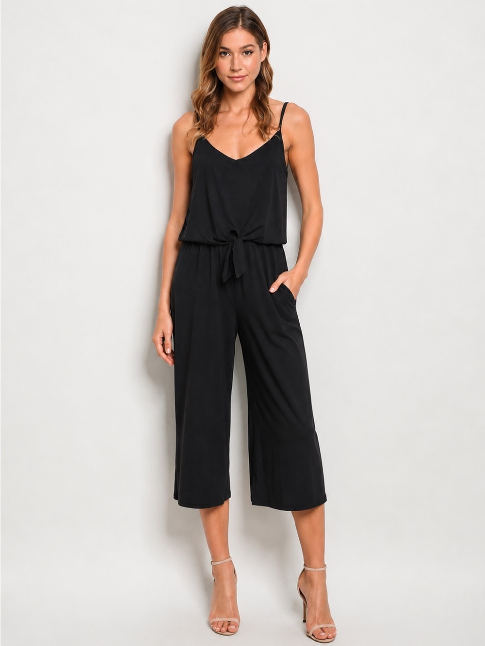 Tie-Waist Black Jumpsuit